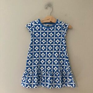 $17 ADD ON tea collection print short sleeve dress 4Y Mini Boden Baby Gap‎